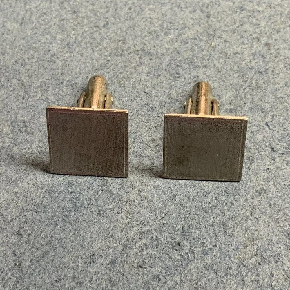 Sterling Silver Square Cufflinks As Is Mens Unisex Stamped Vintage Retro Classic